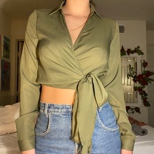 wrap top from pretty little thing